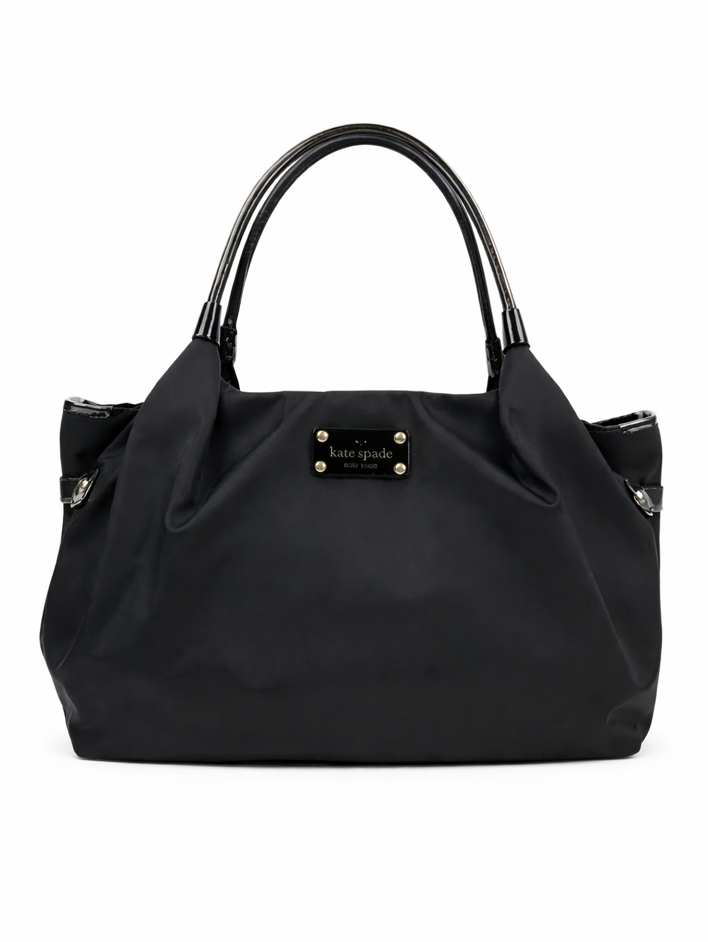 Kate Spade Stevie Classic Nylon Tote Black w/ Patent Leather Trim